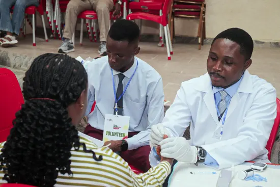 Doctors seeing patients during the outreach