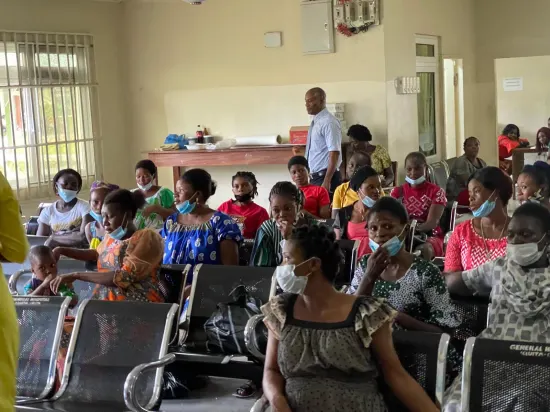 Pregnant women on the Prenatal Ward receiving support, General Hospital Iquita, Oron, 2022