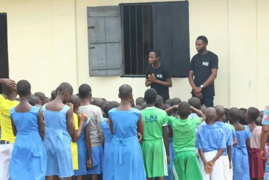 Speaking with students, One Child, One Pen, One Book 2023