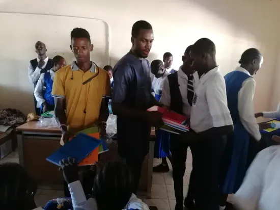 Students in a classroom during a school outreach session, The Gambia 2024