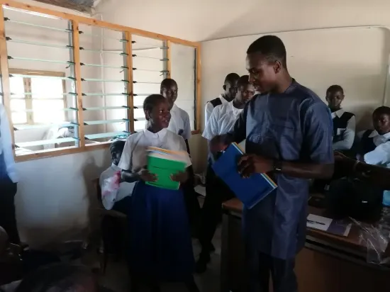 Students responding during a school outreach session, The Gambia 2024