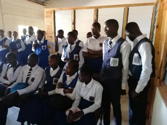 Students responding during a school outreach session, The Gambia 2024