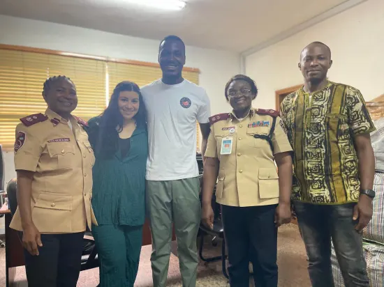 Group photo with Federal Road Safety Corps officers at headquarters, Nigeria 2023