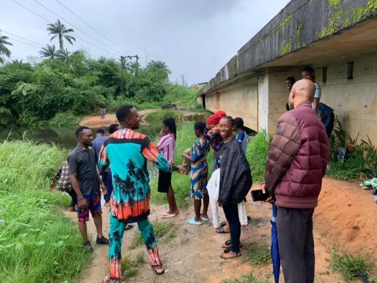 River baptism service in progress, Nigeria 2023