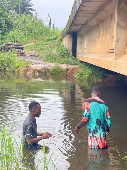 River baptism with prayer from the ministry team, Nigeria 2023