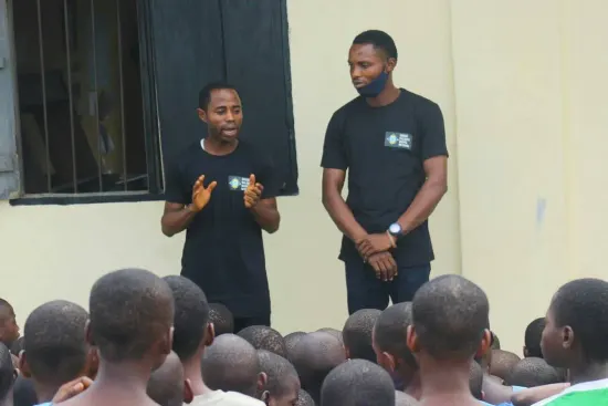 Speaking with students, One Child, One Pen, One Book 2023
